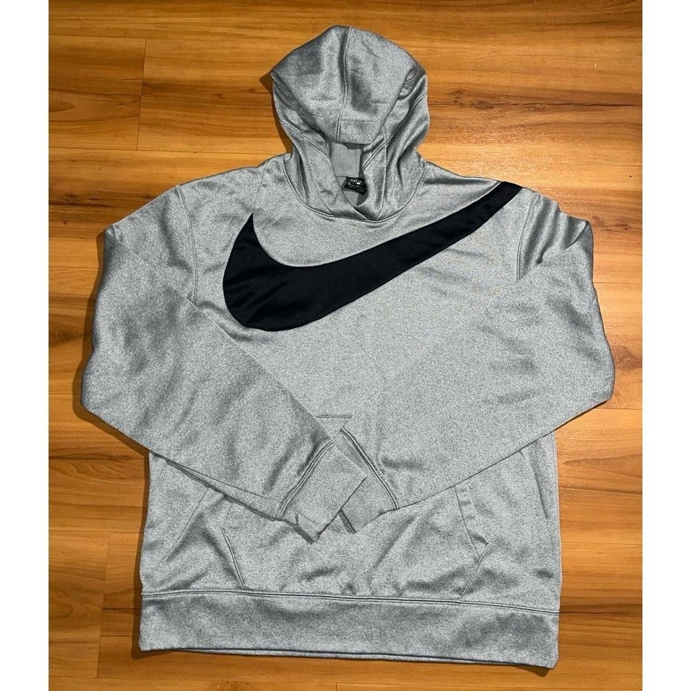 Mens Nike Basketball Big Swoosh Drawstring Dri-Fit Pullover Sweatshirt Hoodie